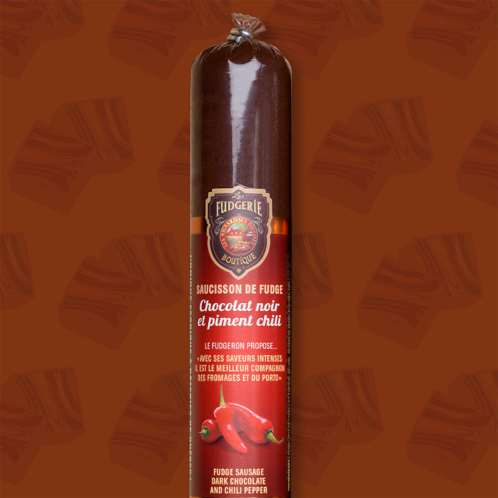 Saucisson au Chocolat au Noir & Piment d'Espelette 100g | Les Gourmandises  d'Amatxi