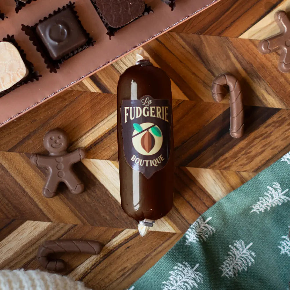 Mini-saucisson de fudge à la menthe